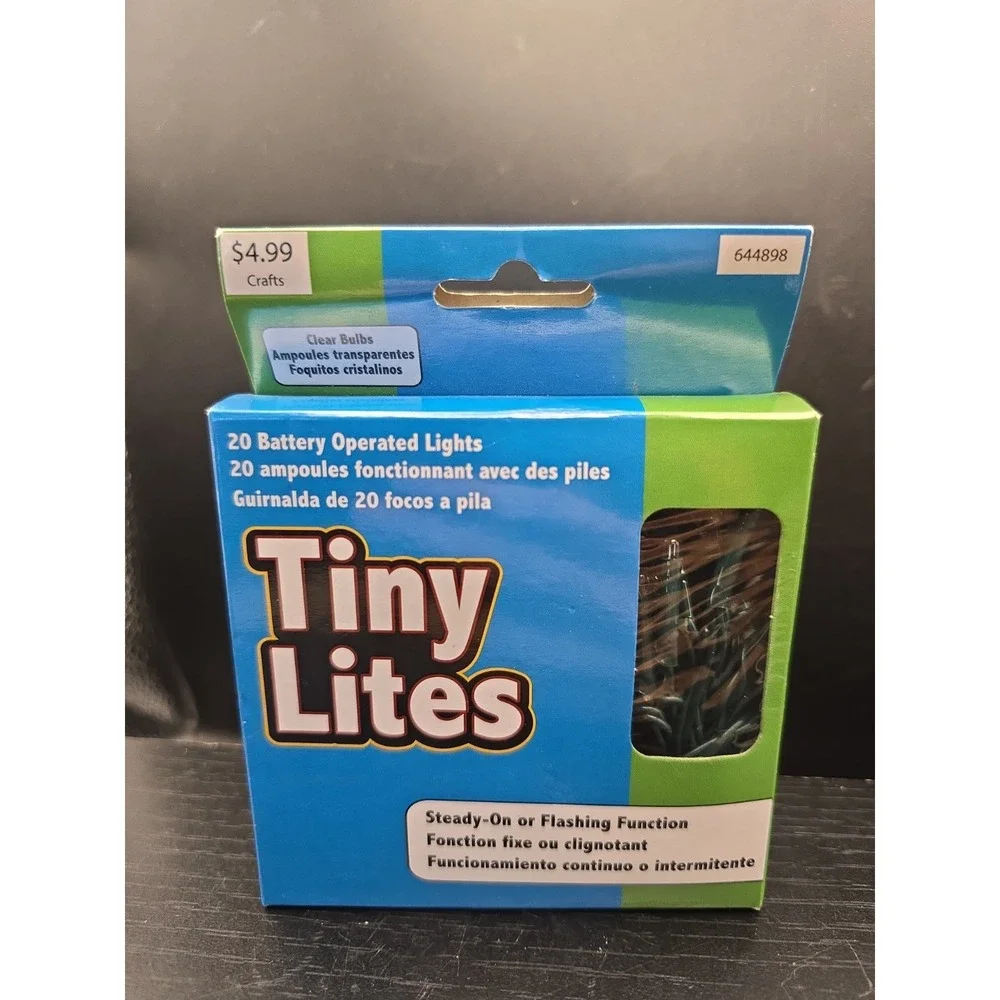 Crafts 20 Tiny Lights Clear Bulbs On Or Flashing 644898